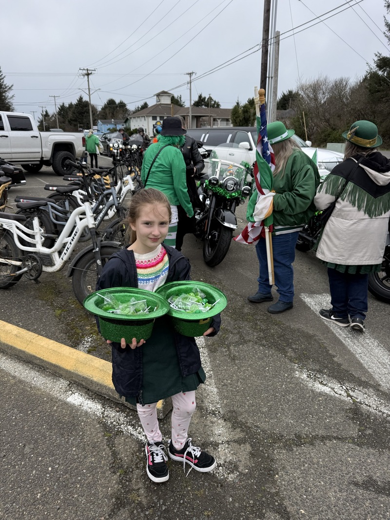 A wee lass with a bit o' sweet treats